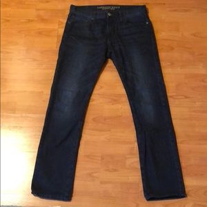American Eagle 32x34 dark wash slim straight jeans